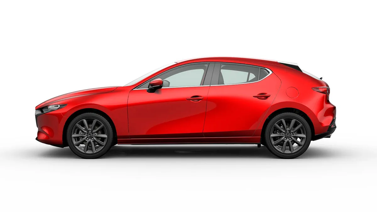 Mazda 3 2.5L e-Skyactiv G MHEV 140CV 6AT Centre-Line RD en renting en Zaragoza — Lateral