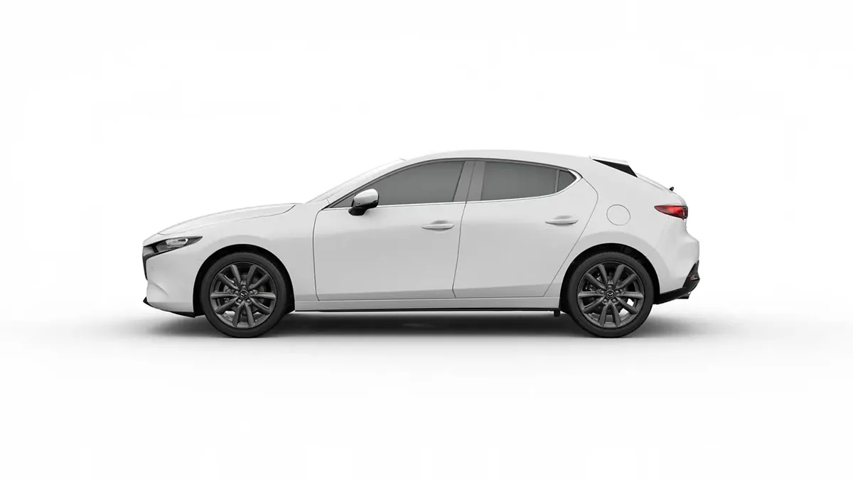 Mazda 3 2.5L e-Skyactiv G MHEV 140CV 6MT Prime-Line en renting en Zaragoza — Lateral