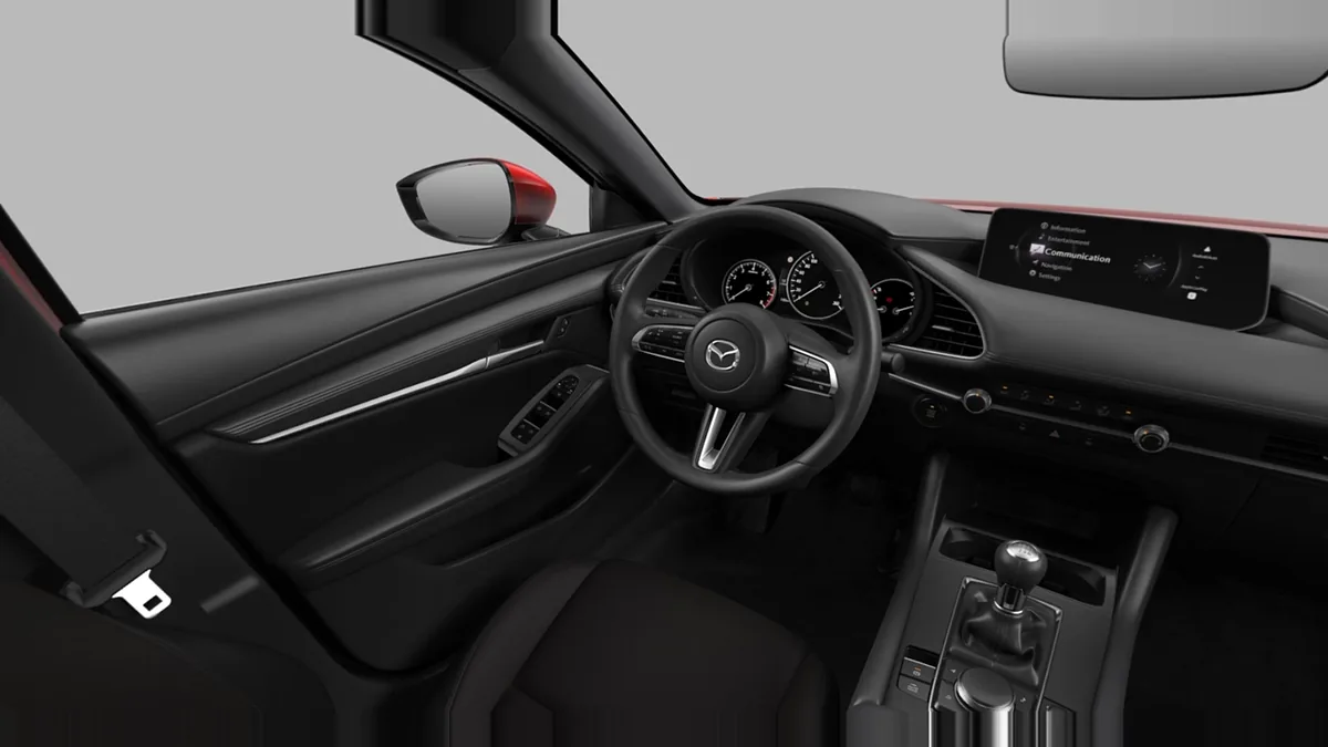 Mazda 3 2.5L e-Skyactiv G MHEV 140CV 6MT Prime-Line en renting en Zaragoza — Delantera
