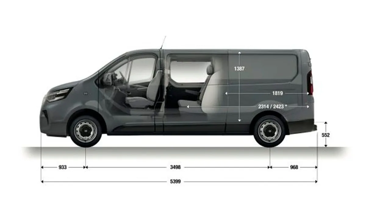Nissan Primastar Combi 9 L2H1 N-Connecta 150CV II en renting en Zaragoza — Trasera